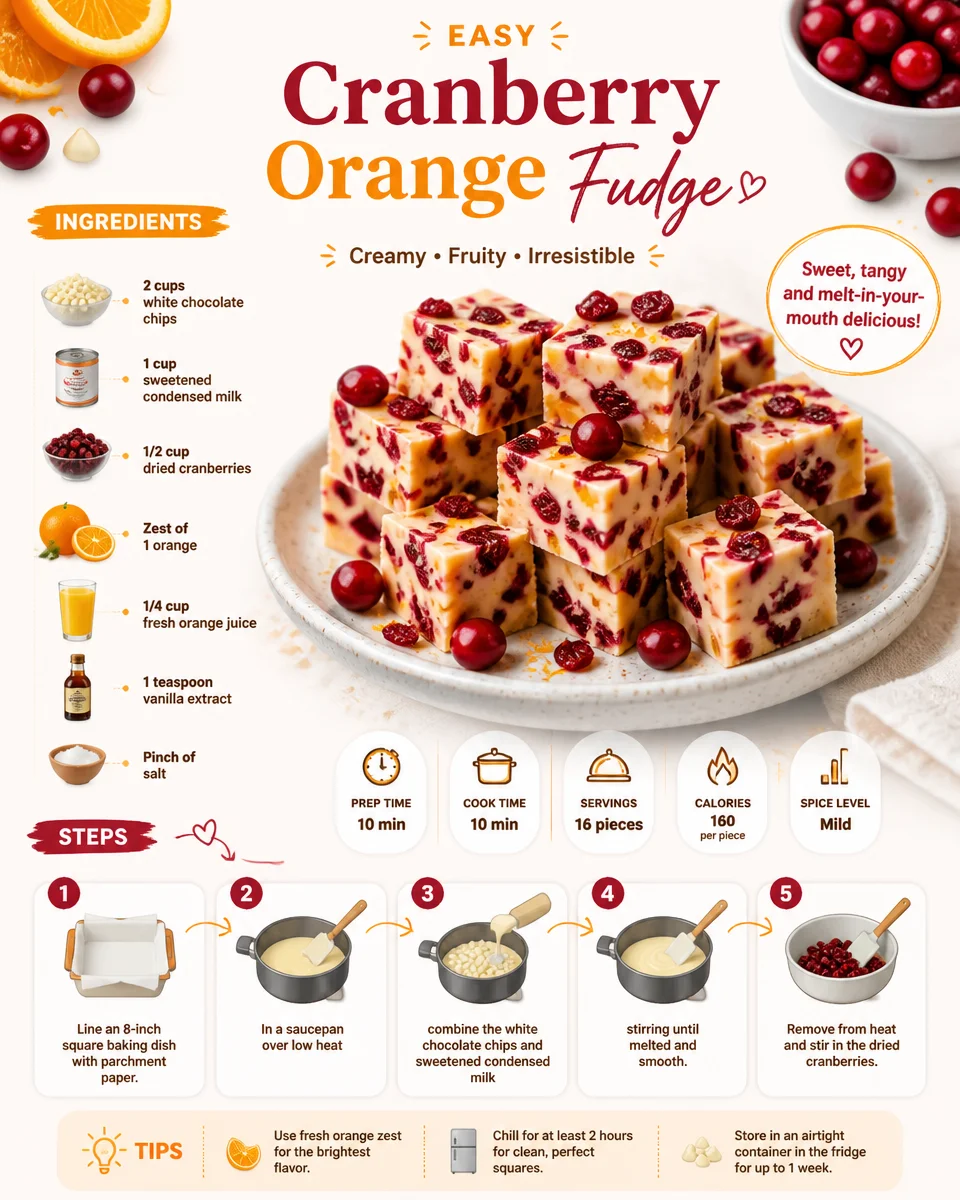 Easy Cranberry Orange Fudge