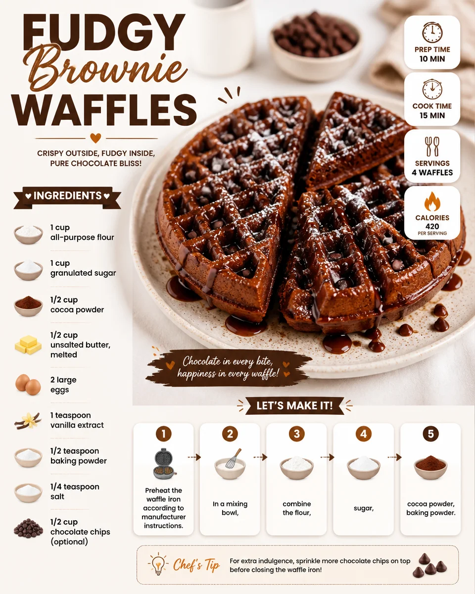 Fudgy Brownie Waffles