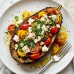 Delicious Greek Style Roasted Eggplant with herbs and spices