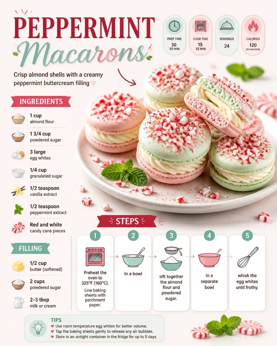 Peppermint Macarons