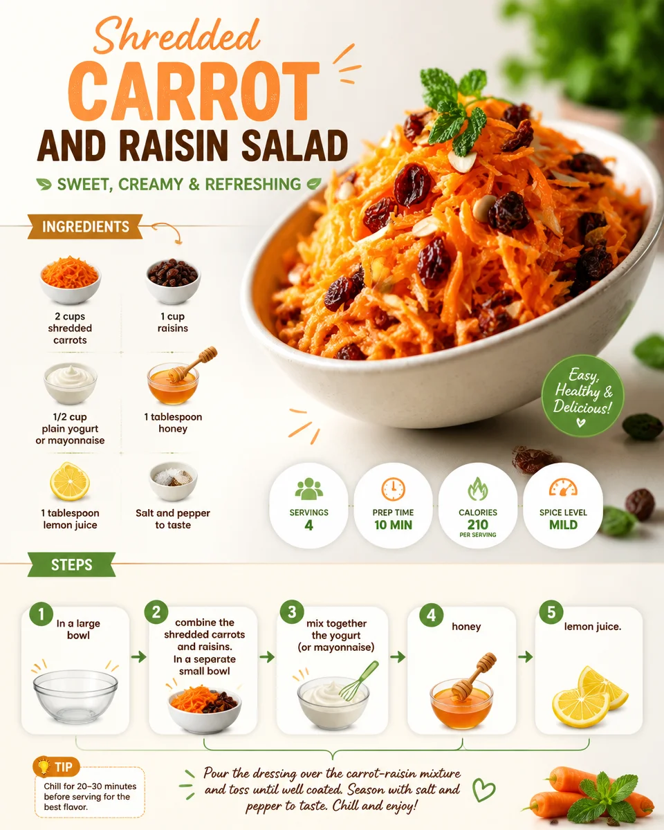 Shredded Carrot And Raisin Salad