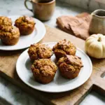 Freshly baked sourdough pumpkin muffins with spices and texture