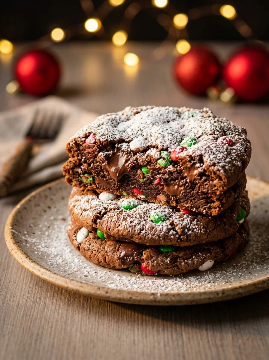 Winter Wonderland Chocolate Chip Cookies with chocolate chips and festive decor